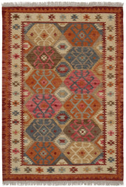 Alfombra kilim oriental de lana tejida a mano Bakan