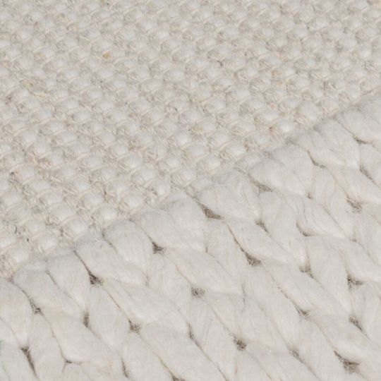 Tapis de salon design tressé en laine PILAT