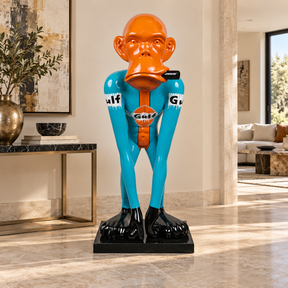 Escultura estatua gigante moderna MONO FUMADORES 1m40