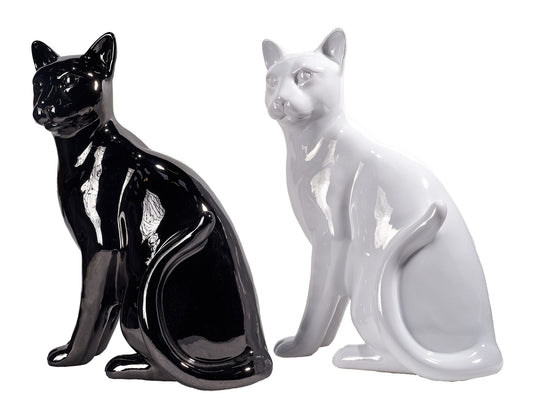Escultura de estatua moderna de gato negro