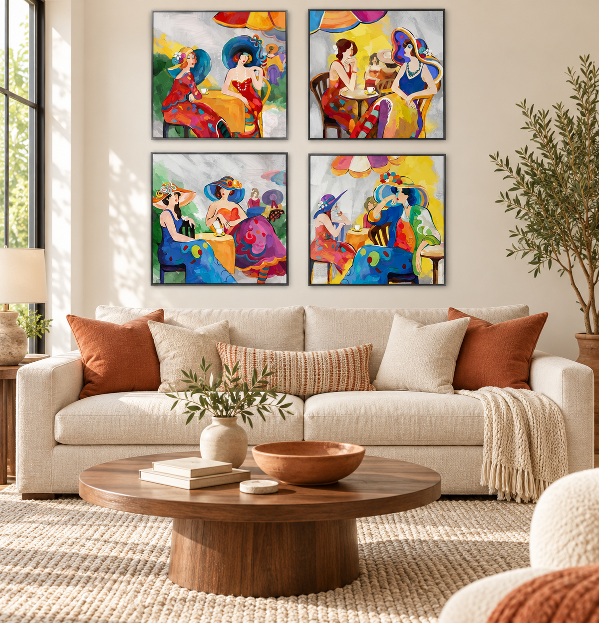 Impression sur toile avec cadre argent TEA TIME