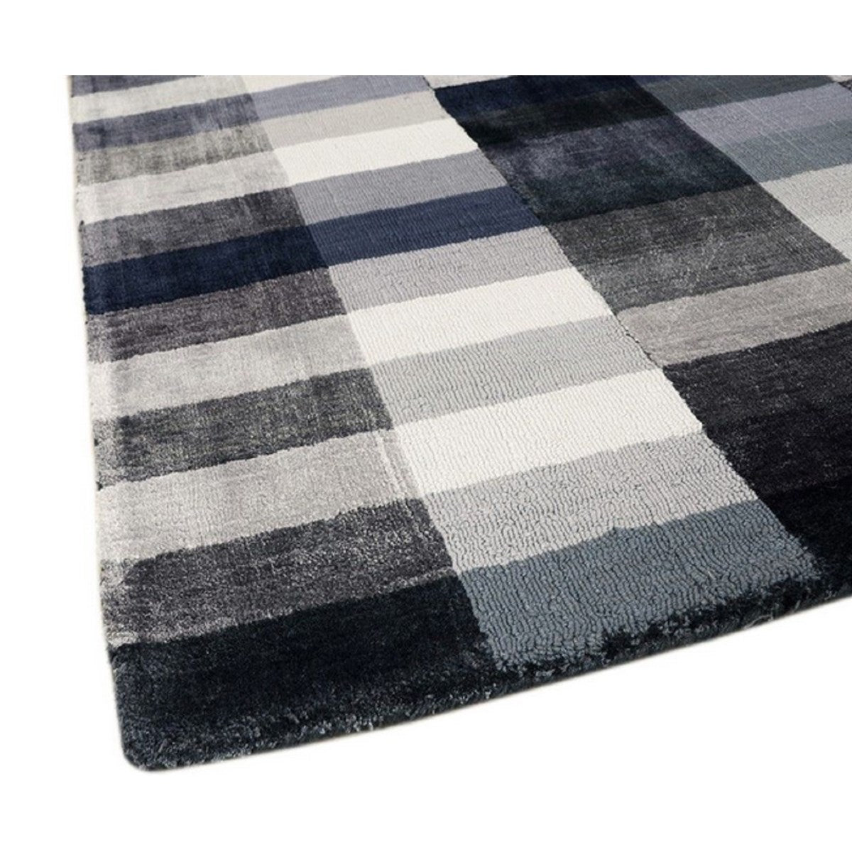 Alfombra de viscosa anudada a mano con motivos CODE