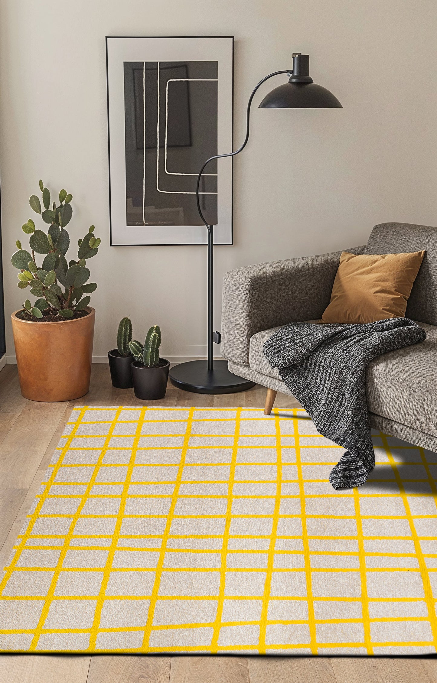 Tapis de salon moderne tissé plat VERO