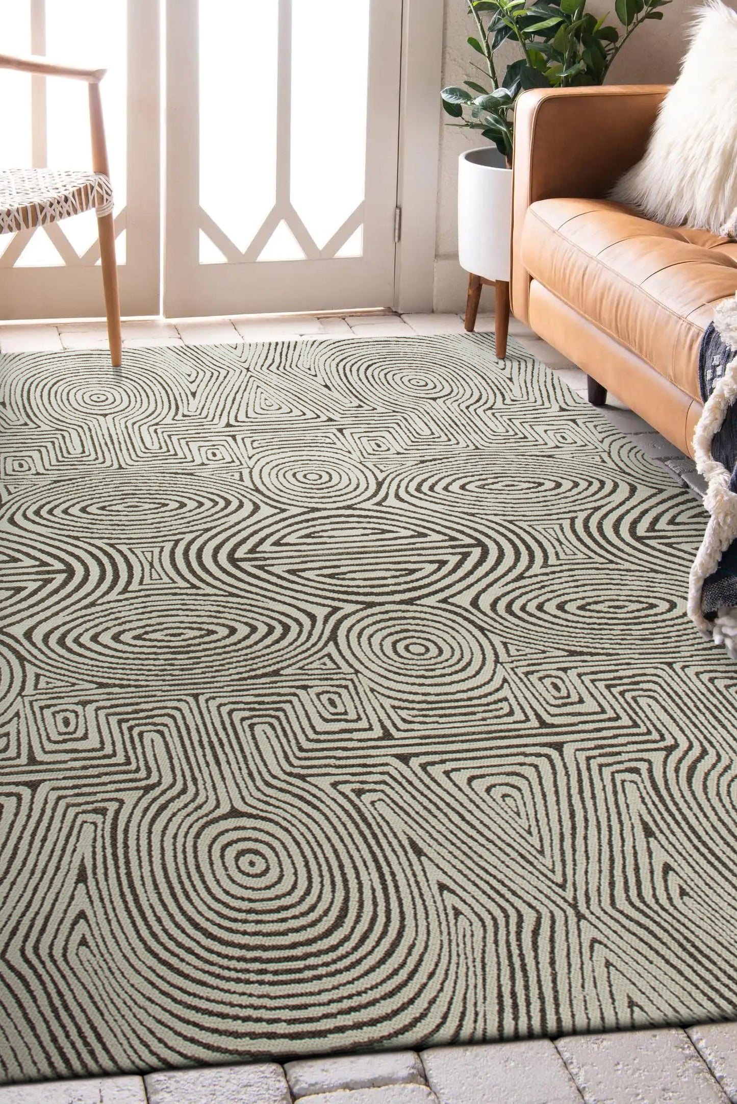 Tapis de salon moderne tissé plat HABANERO