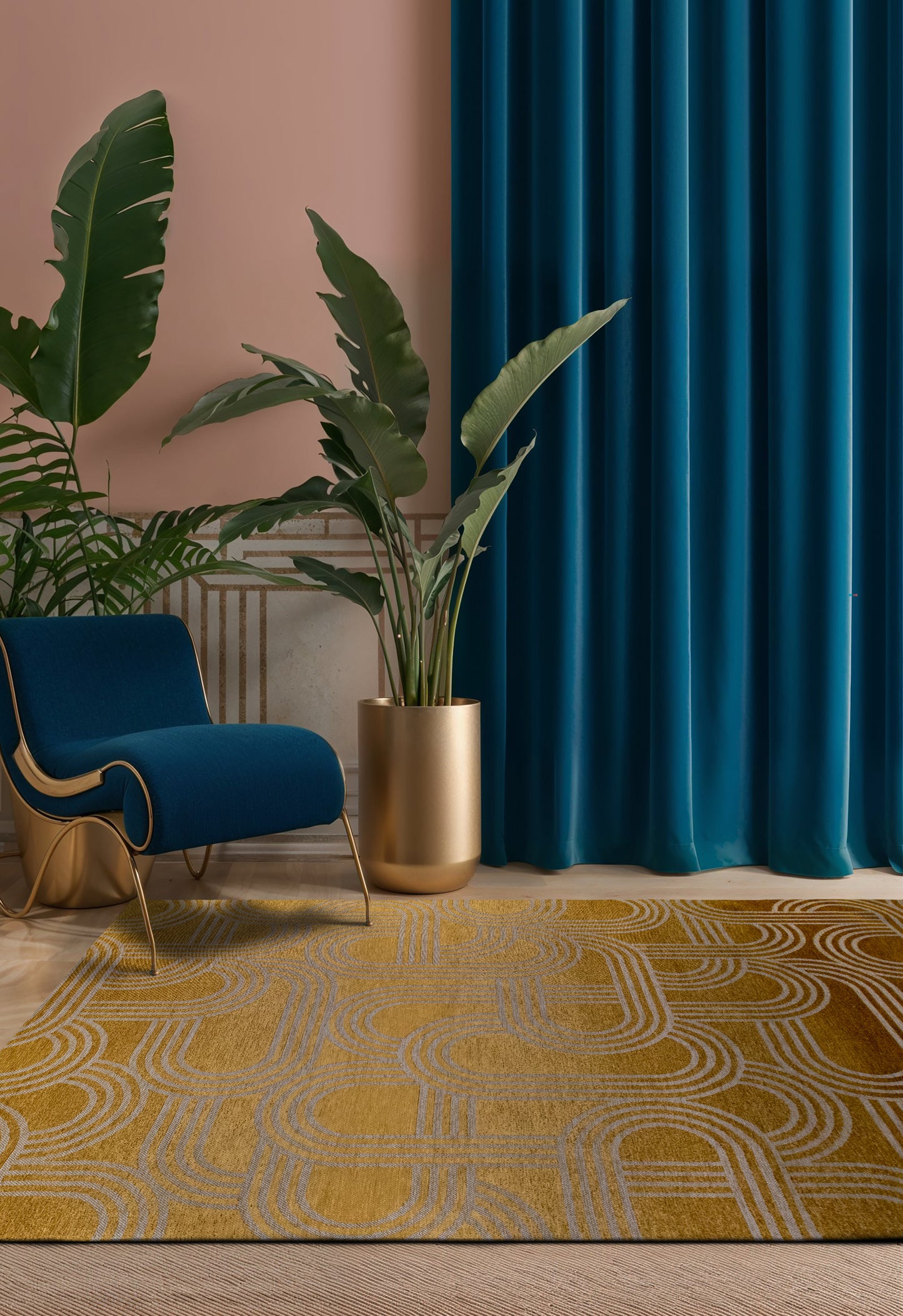 Tapis de salon moderne tissé plat FEVER