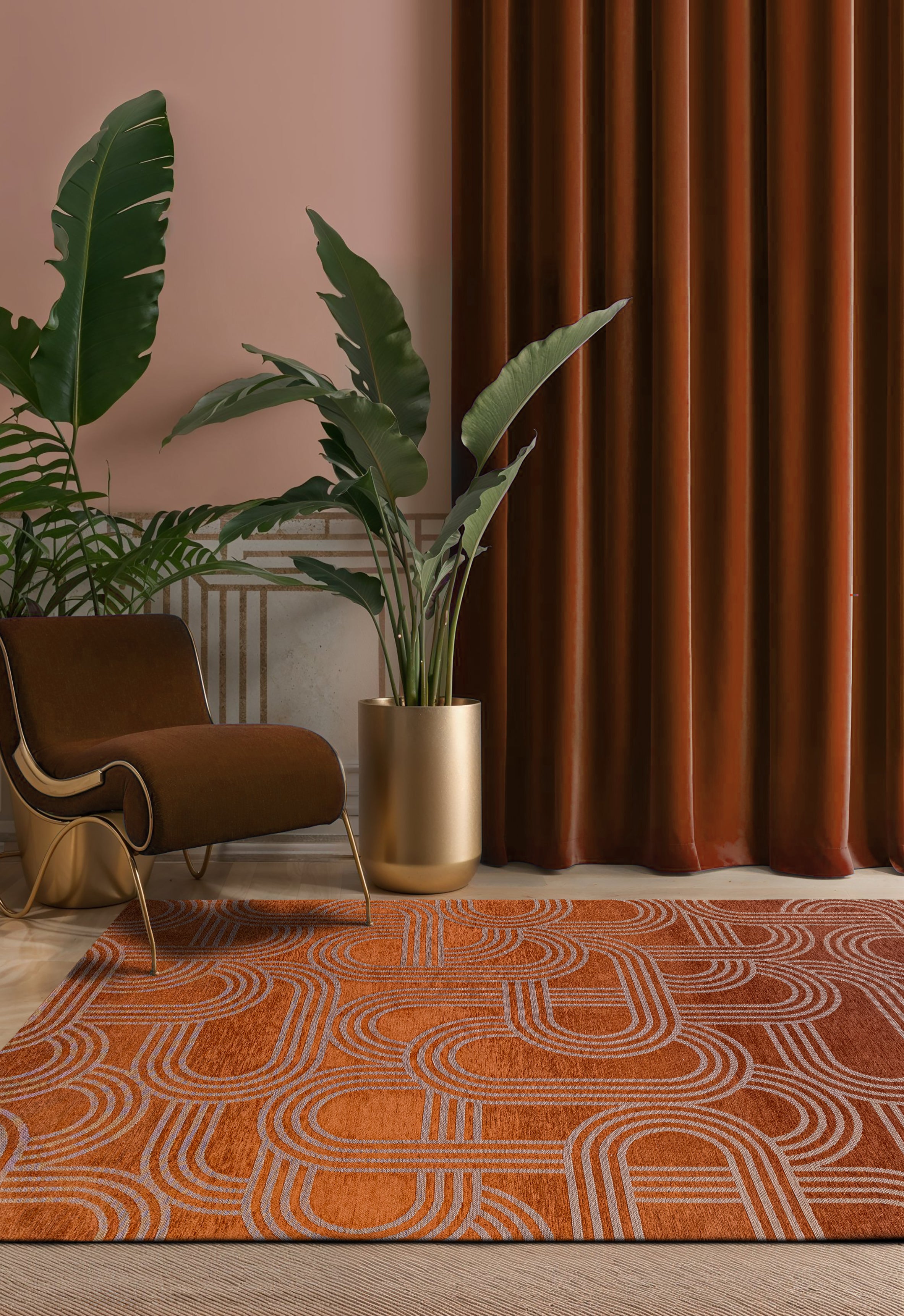 Alfombra moderna de tejido plano para sala de estar FEVER