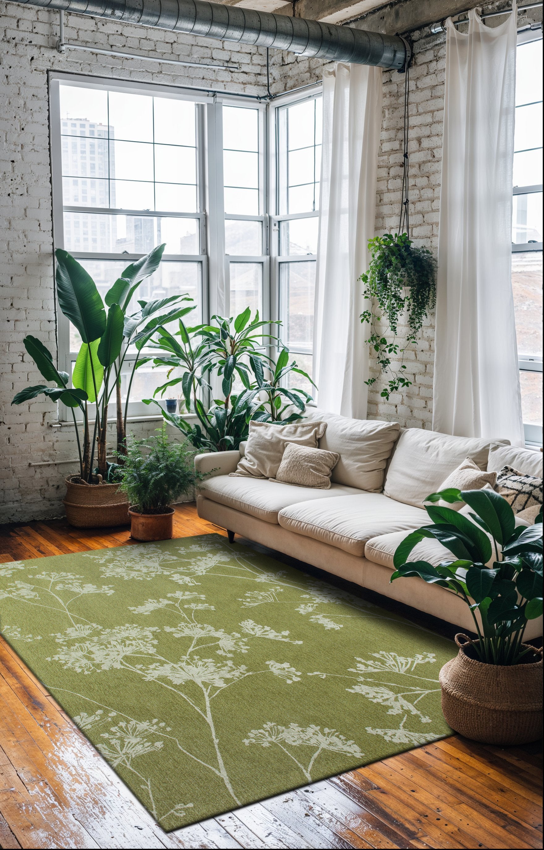 Alfombra moderna de tejido plano para sala de estar BASIL