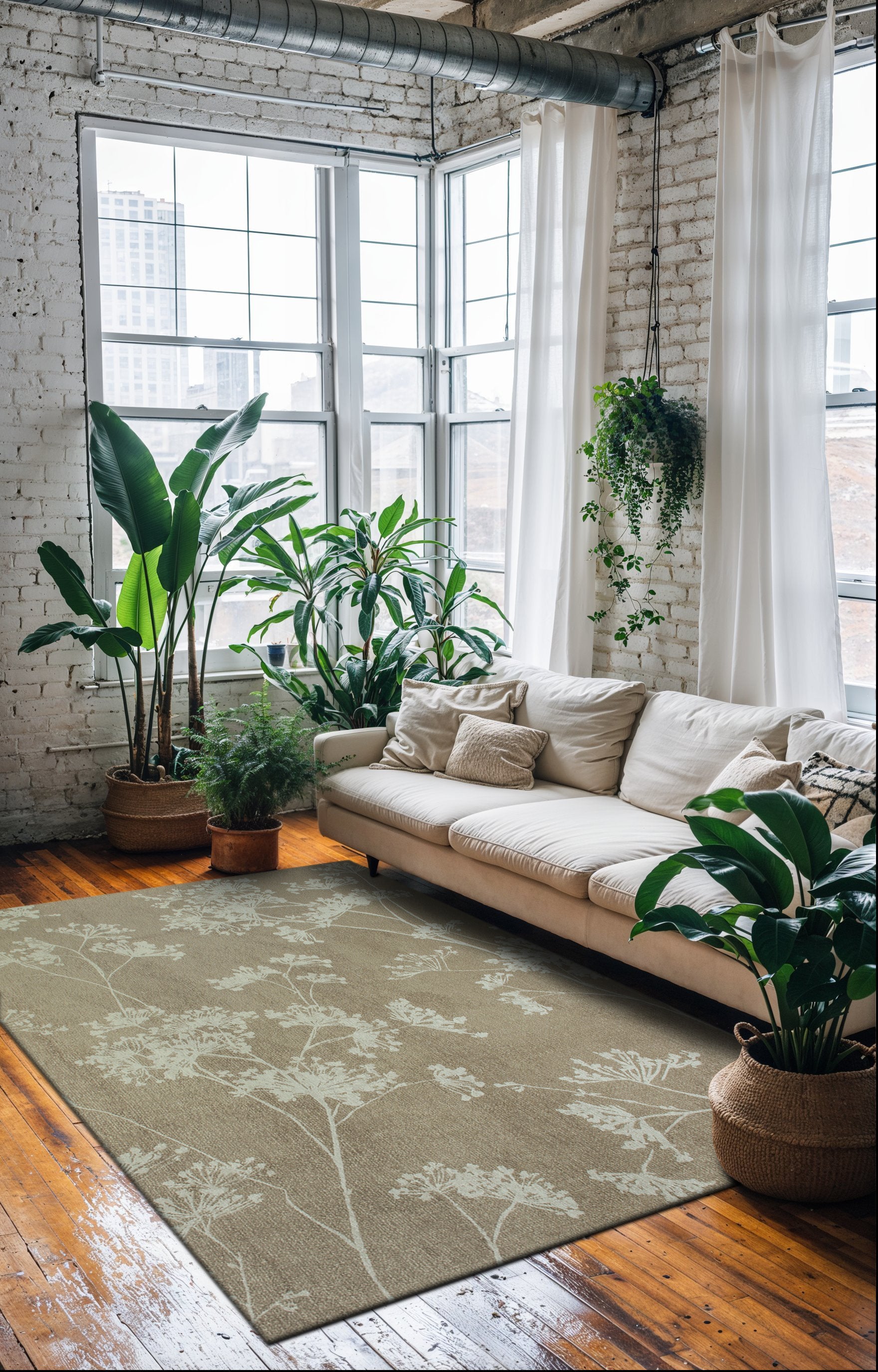 Alfombra moderna de tejido plano para sala de estar BASIL