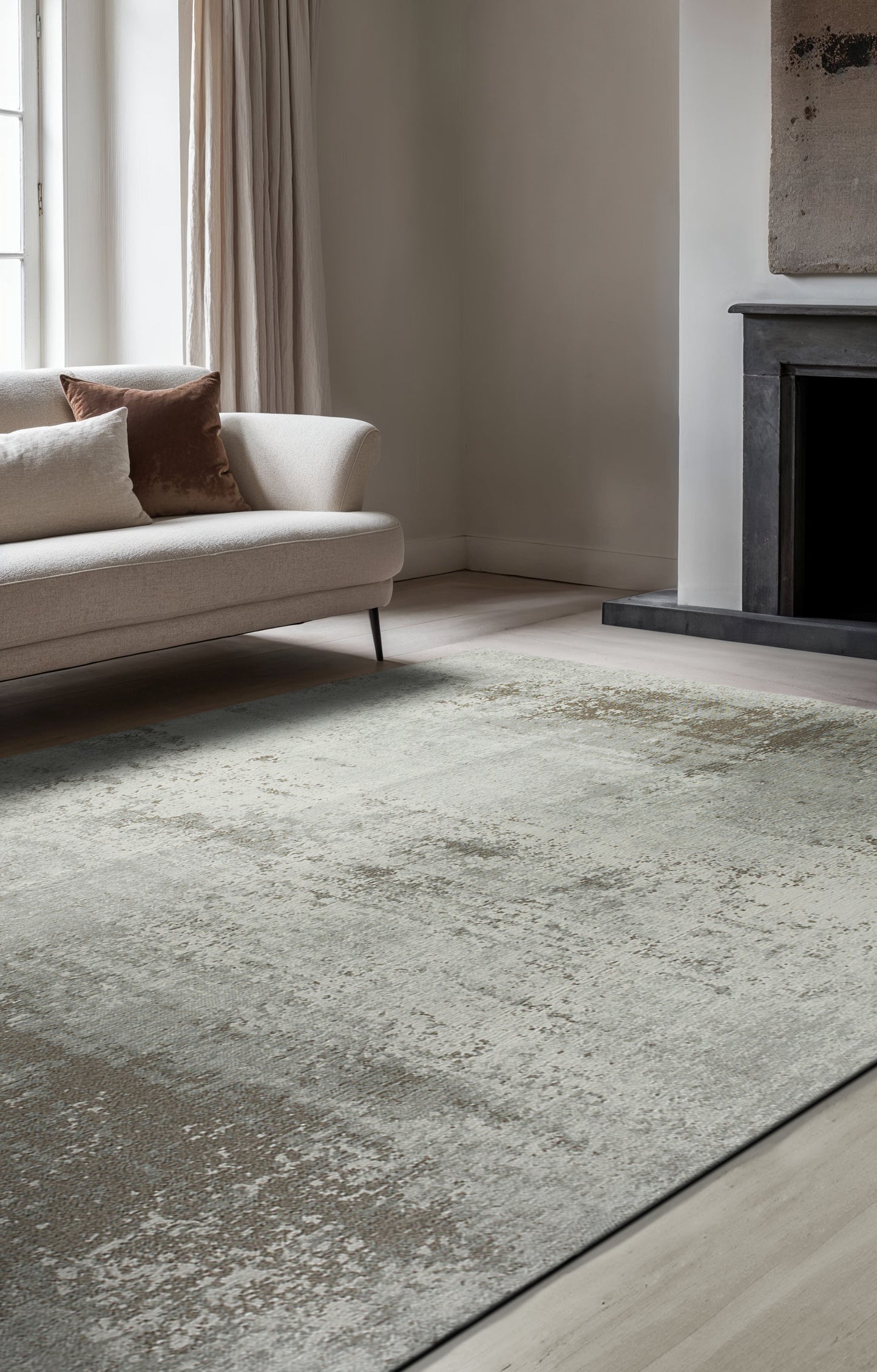 Tapis de salon moderne tissé plat TERRA