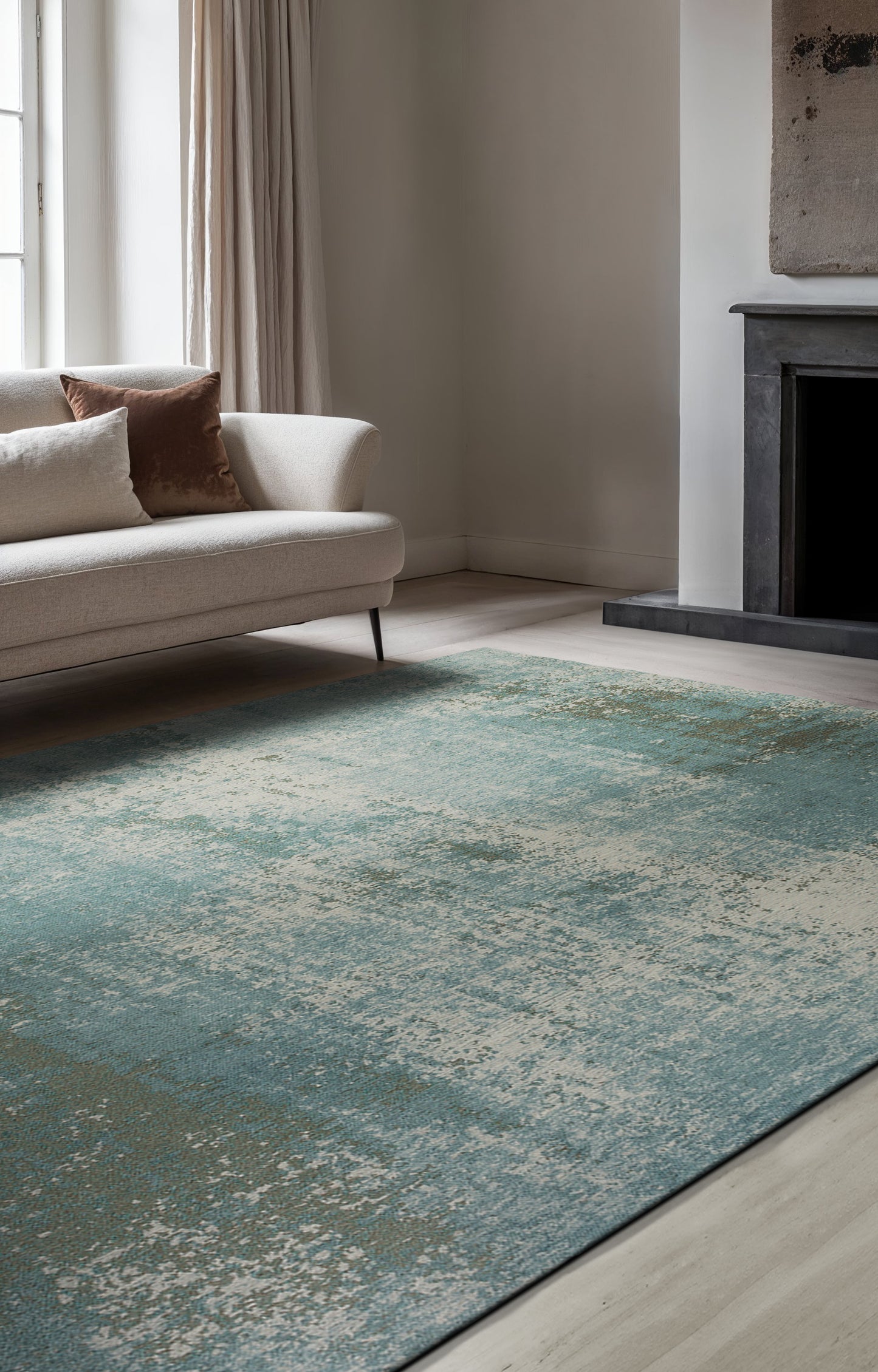 Tapis de salon moderne tissé plat TERRA