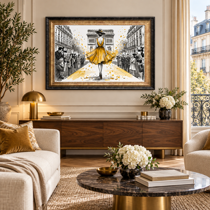 Tableau cadre en bois PARIS HAUTE COUTURE