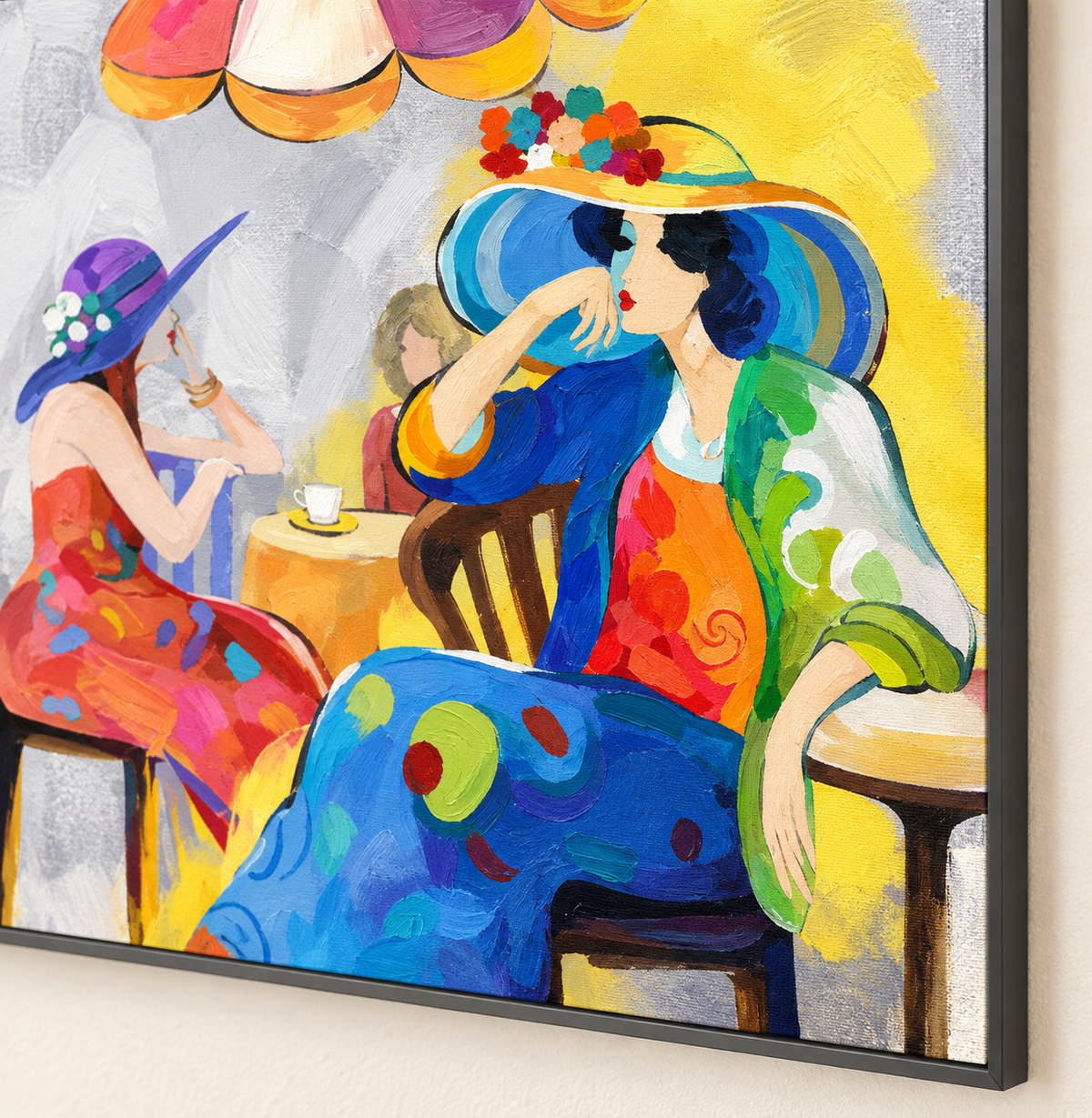 Impression sur toile avec cadre argent TEA TIME