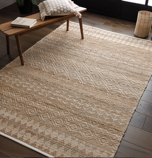 Alfombra de yute para sala de estar y dormitorio SEHRA 