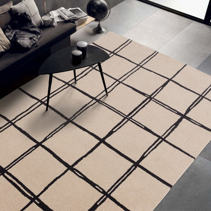 Tapis de salon moderne pure laine fait main RENO