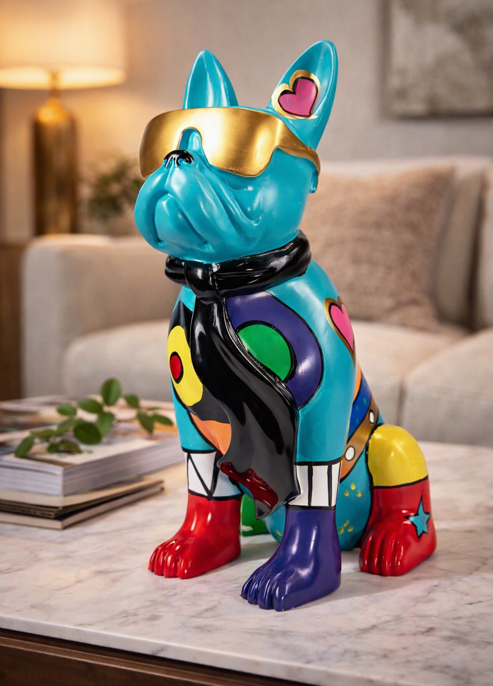 Sculpture moderne HIPPY DOG - 36 cm