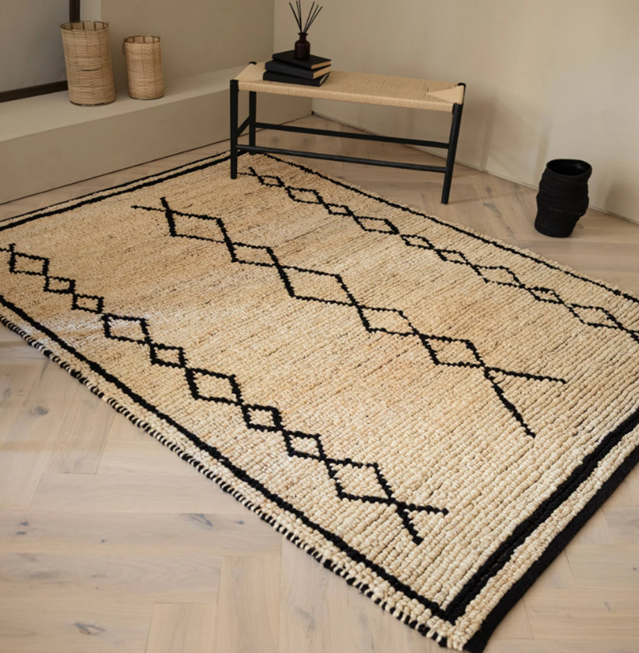 Tapis tissé main en jute AGORA