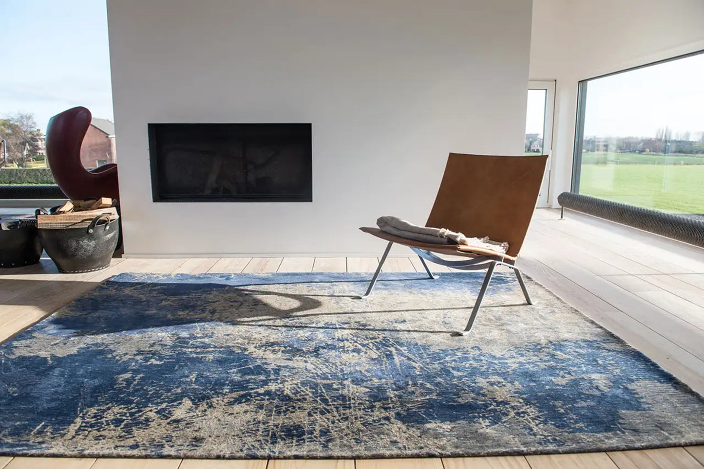 Tapis tissé plat moderne CRACKS