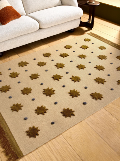 Tapis tissé plat style kilm en laine STARLIGHT