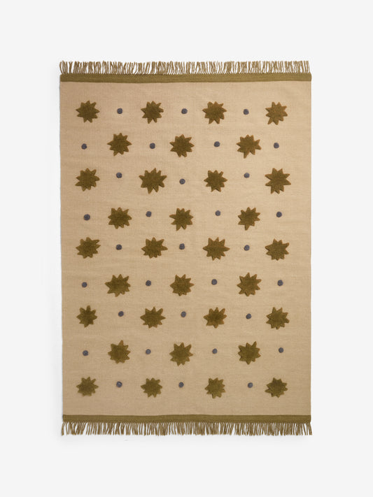 Tapis tissé plat style kilm en laine STARLIGHT
