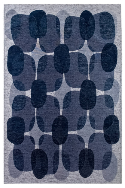 Tapis de salon moderne tissé plat BLACK SPICE