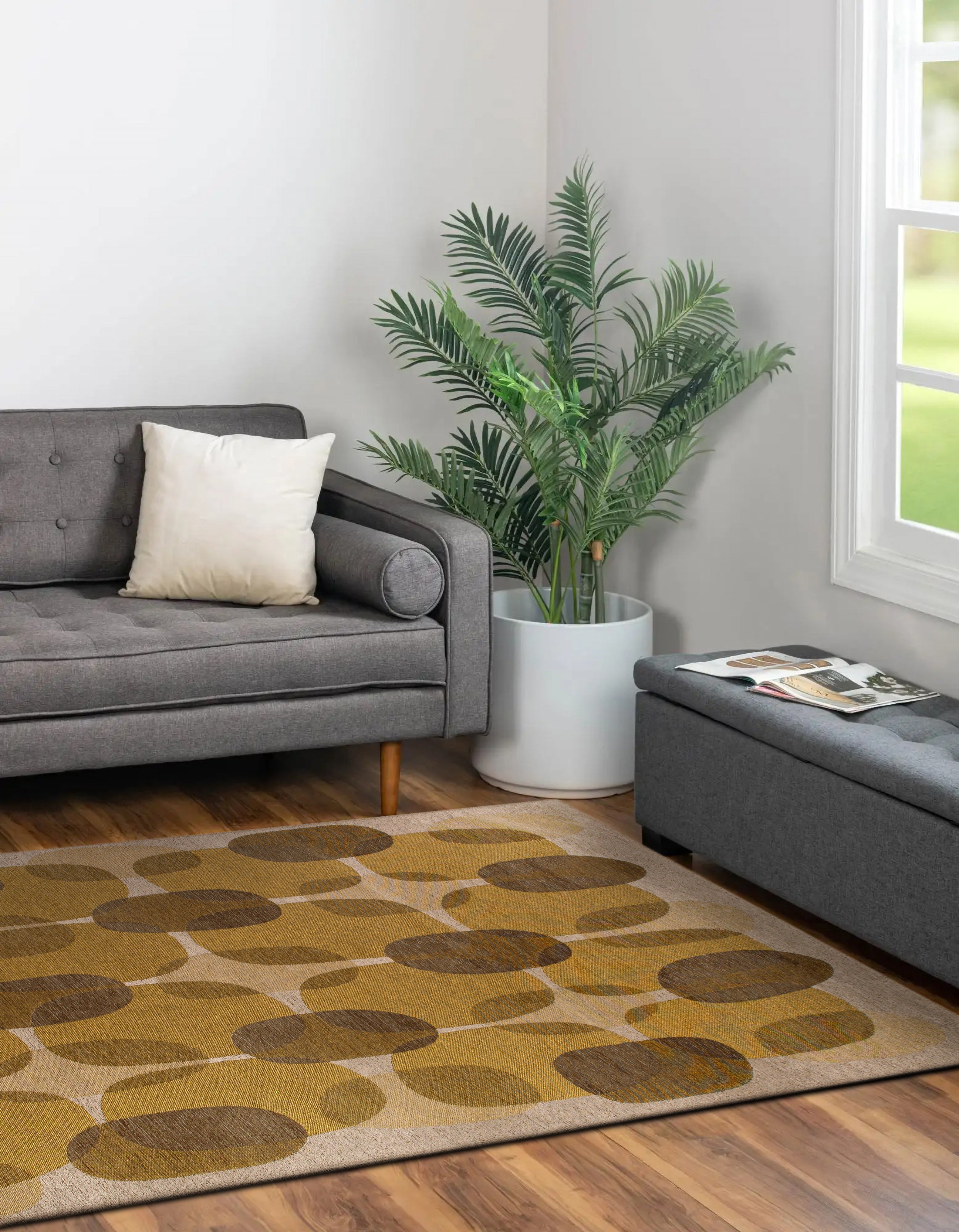 Tapis de salon moderne tissé plat BLACK SPICE