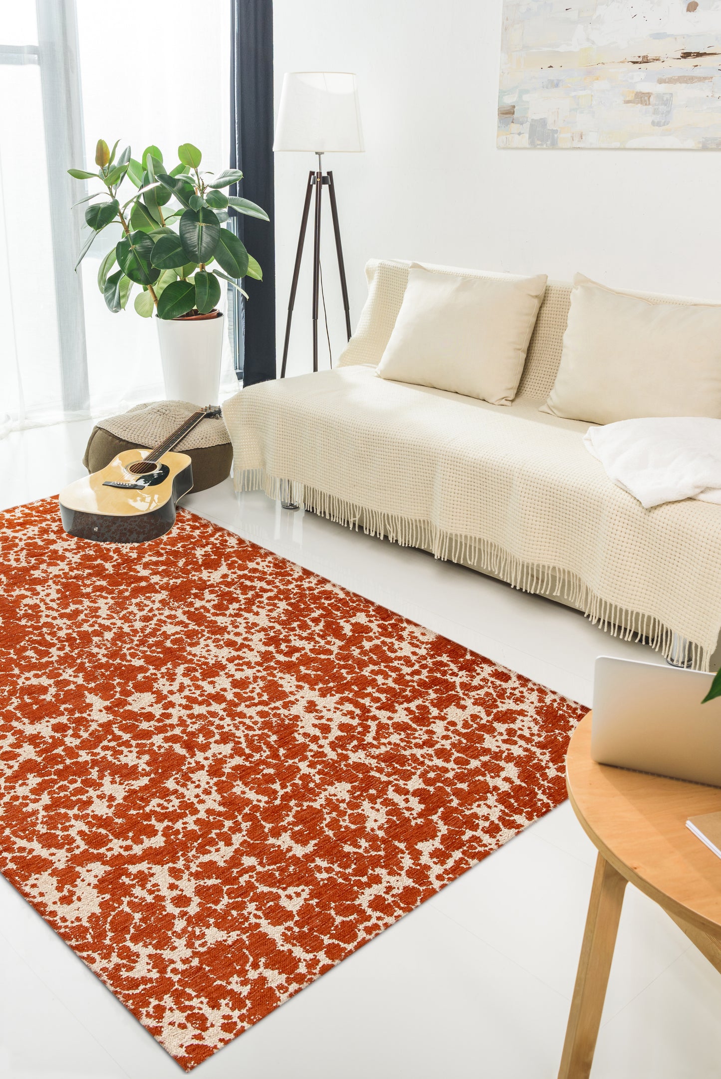 Tapis de salon moderne tissé plat GLOOM