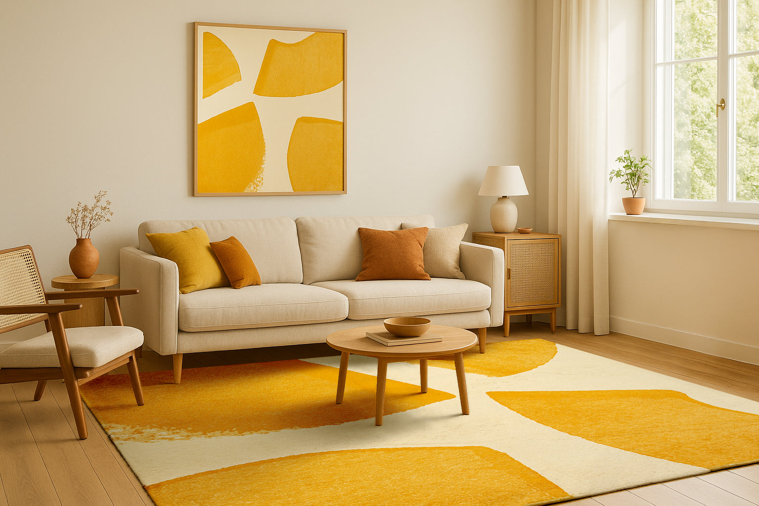 Alfombra tejida plana NICKY para salón y dormitorio 