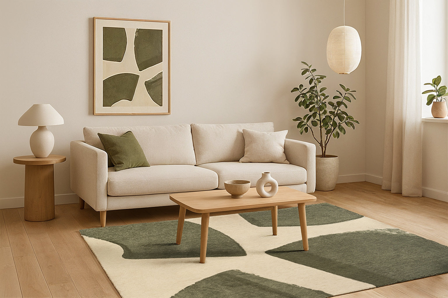 Alfombra tejida plana NICKY para salón y dormitorio 