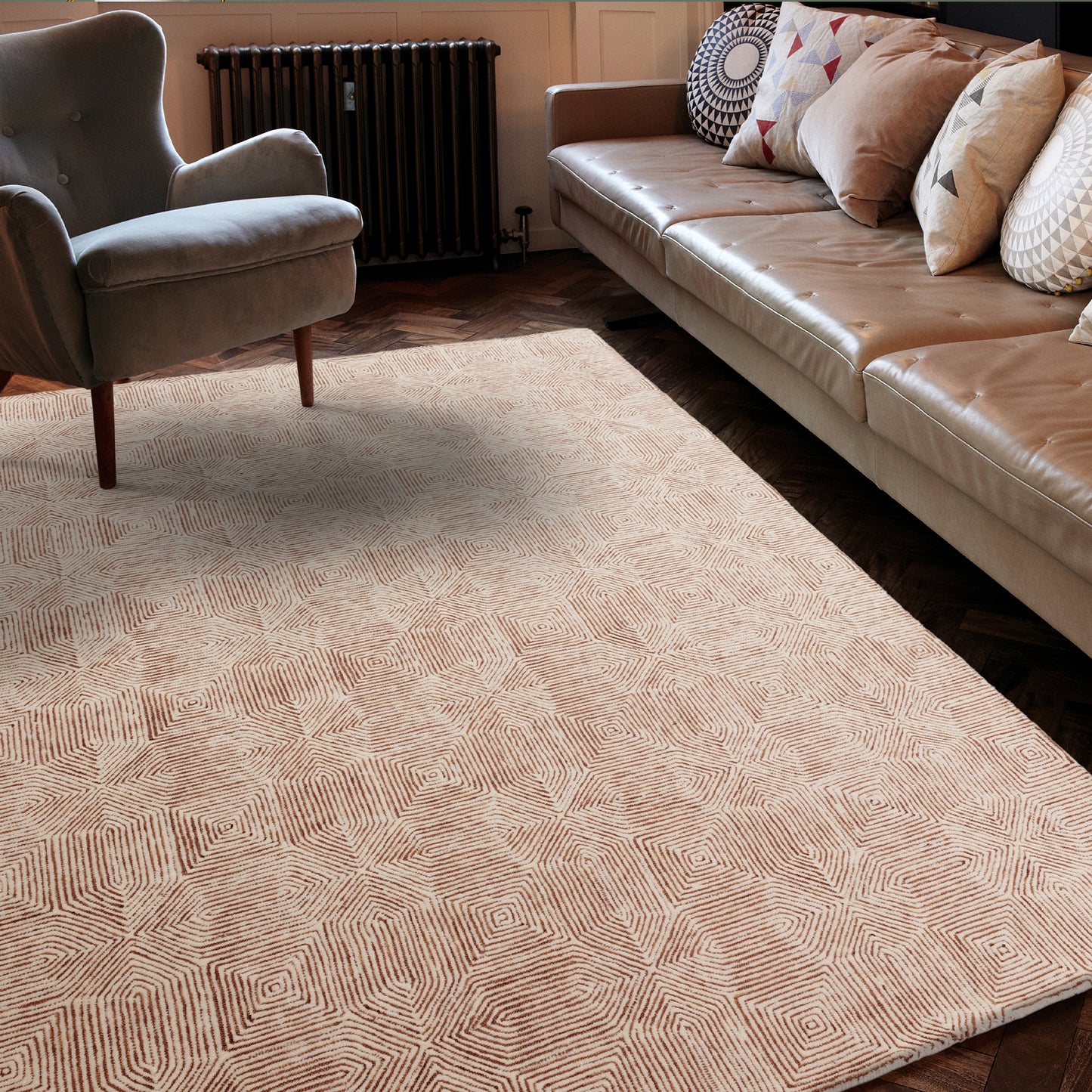Tapis de salon moderne en laine CAMBRIDGE