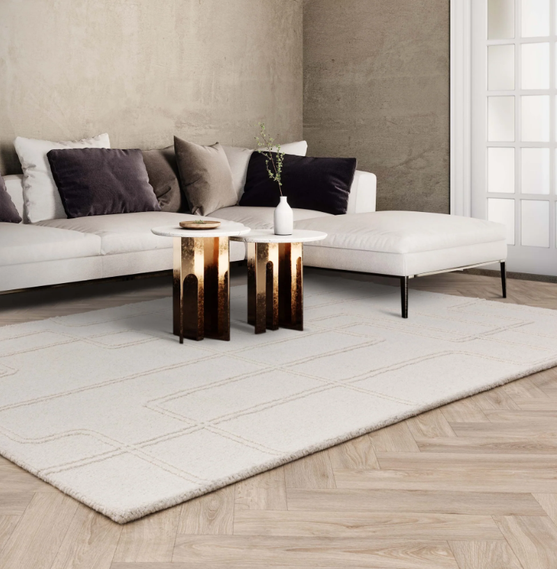 Alfombra de salón LINEA de pura lana