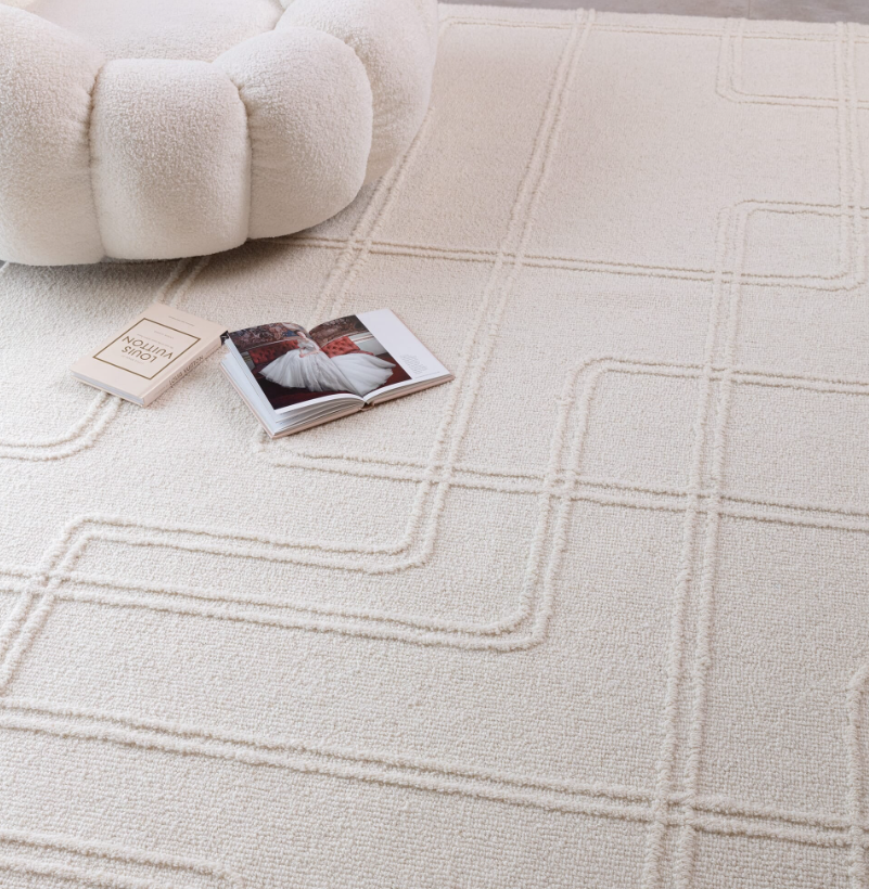 Alfombra de salón LINEA de pura lana