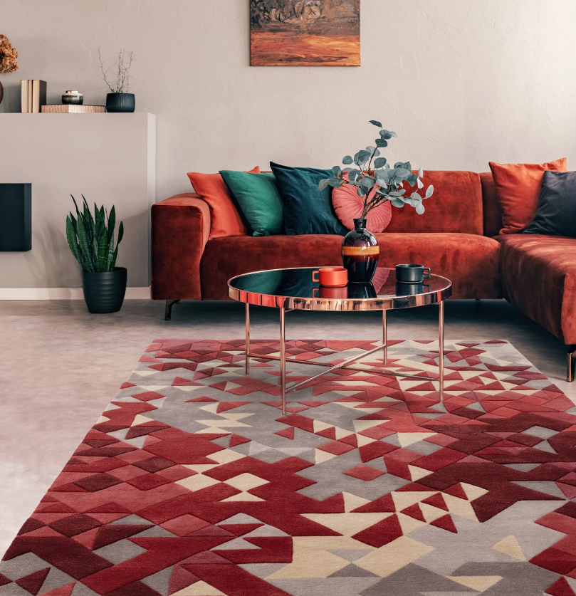 Tapis de salon moderne tufté main MYSTERIA