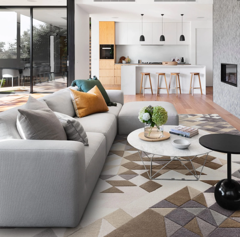 Tapis de salon moderne tufté main MYSTERIA