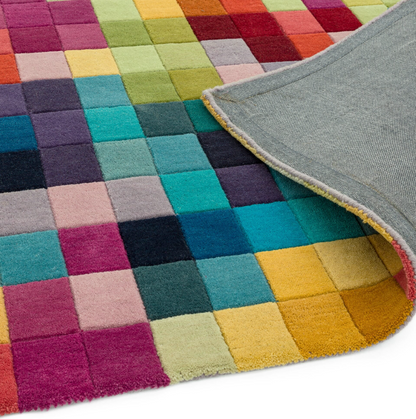 Tapis pure laine à motifs FLASHY BOXES