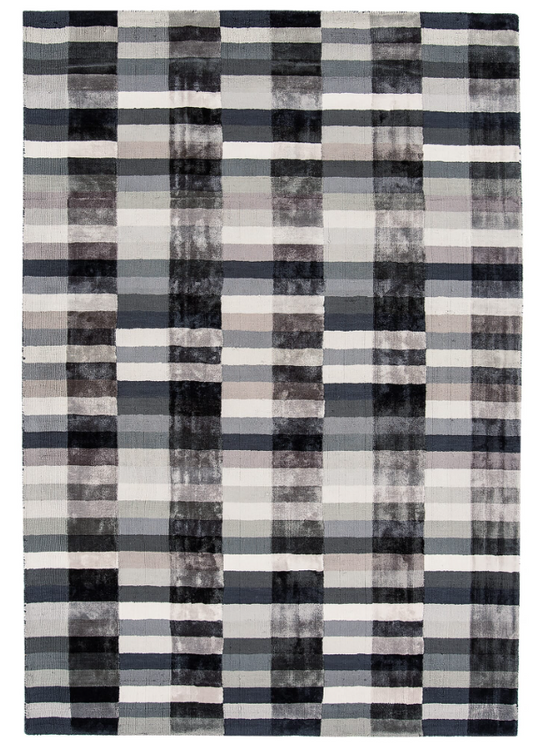 Patterned hand-tufted viscose rug CODE