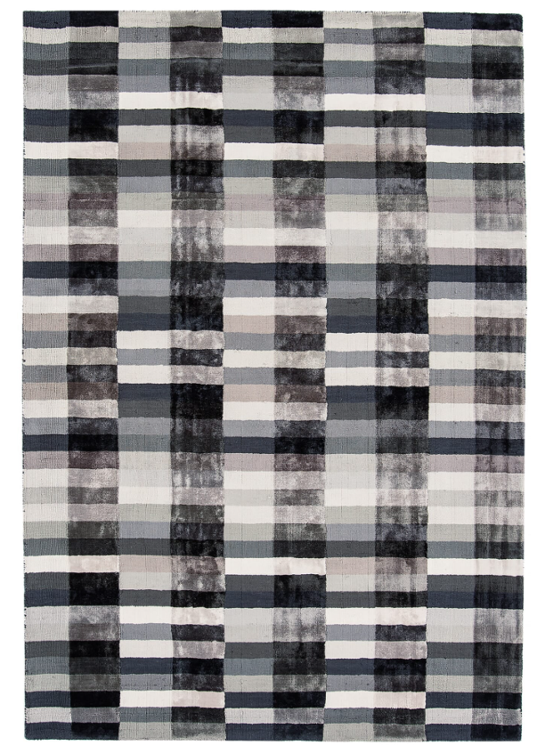 Tapis viscose tufté main à motifs CODE