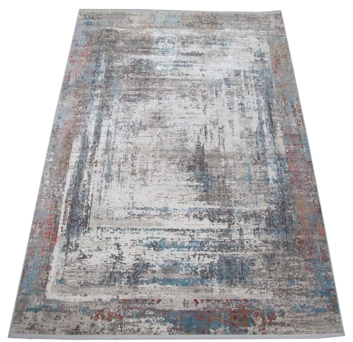 Modern living room rug in viscose with embroidery 