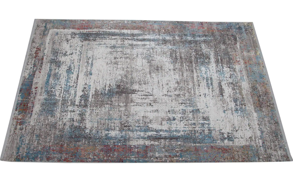 Modern living room rug in viscose with embroidery 