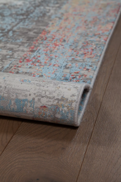 Modern living room rug in viscose with embroidery 