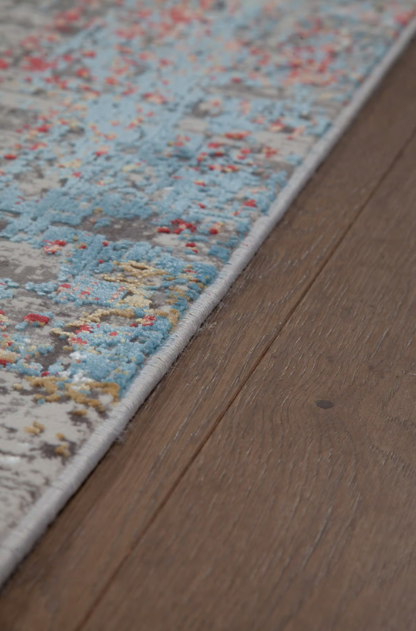 Modern living room rug in viscose with embroidery 