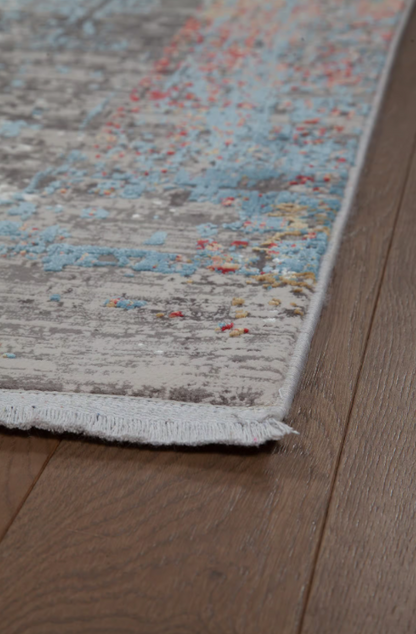 Modern living room rug in viscose with embroidery 