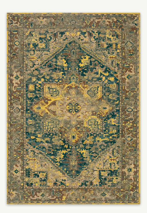 Tapis de salon style orient tissé plat ZERY
