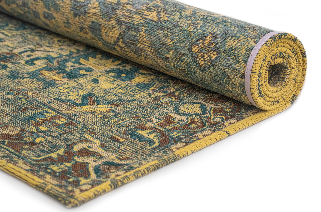 Tapis de salon style orient tissé plat ZERY