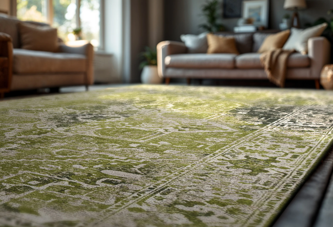 Tapis de salon style orient tissé plat BARIZ