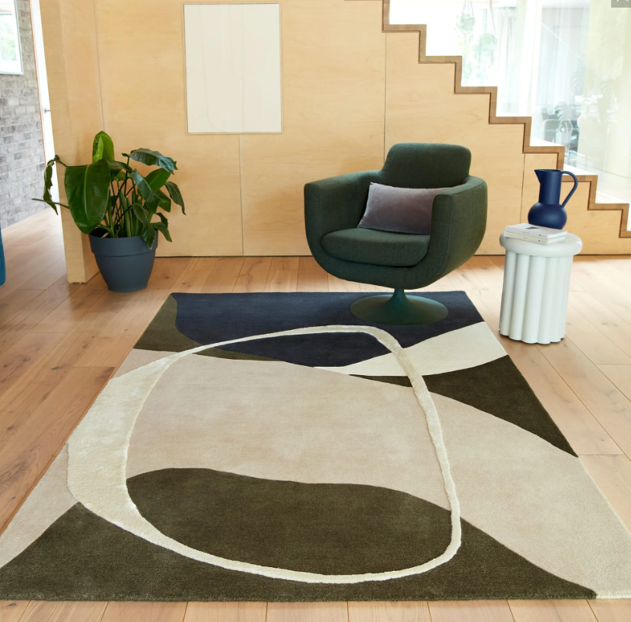 Tapis moderne tufté main en laine KATO