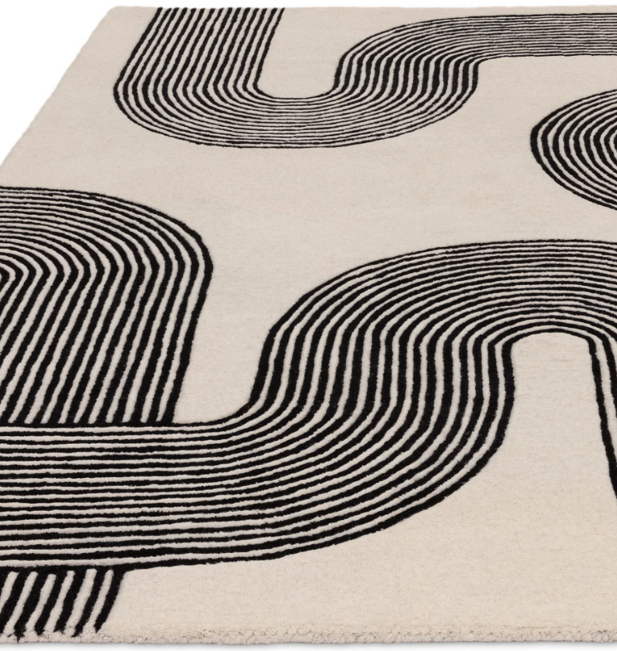 Tapis moderne tufté main en laine CROOK