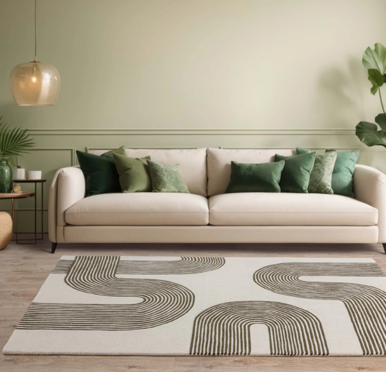 Tapis moderne tufté main en laine CROOK