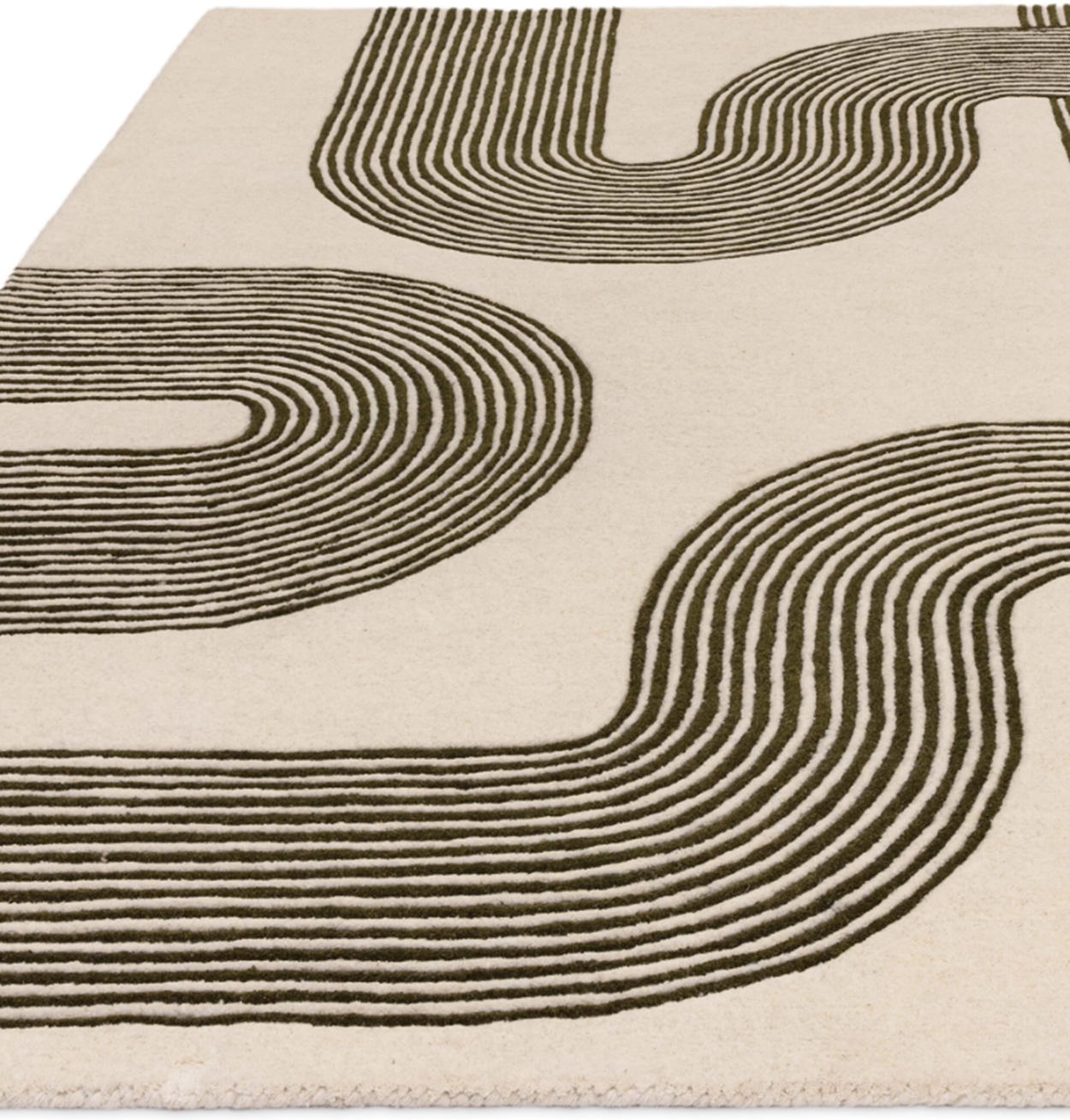 Tapis moderne tufté main en laine CROOK