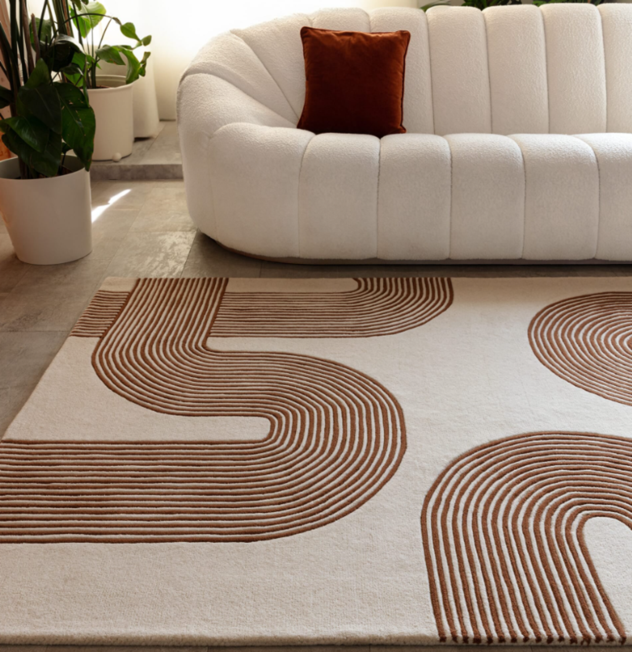 Tapis moderne tufté main en laine CROOK
