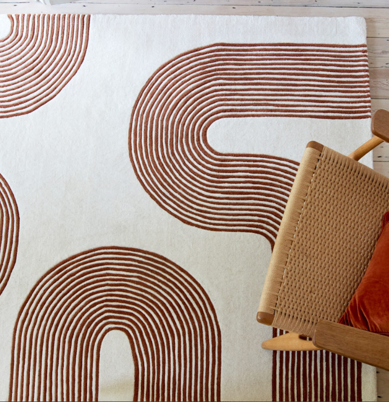 Tapis moderne tufté main en laine CROOK